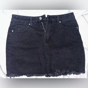 Medium black distressed denim skirt from forever 21